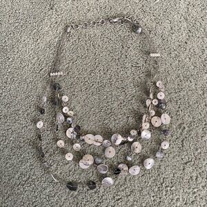 Chico's Shimmering Silver Disc Necklace